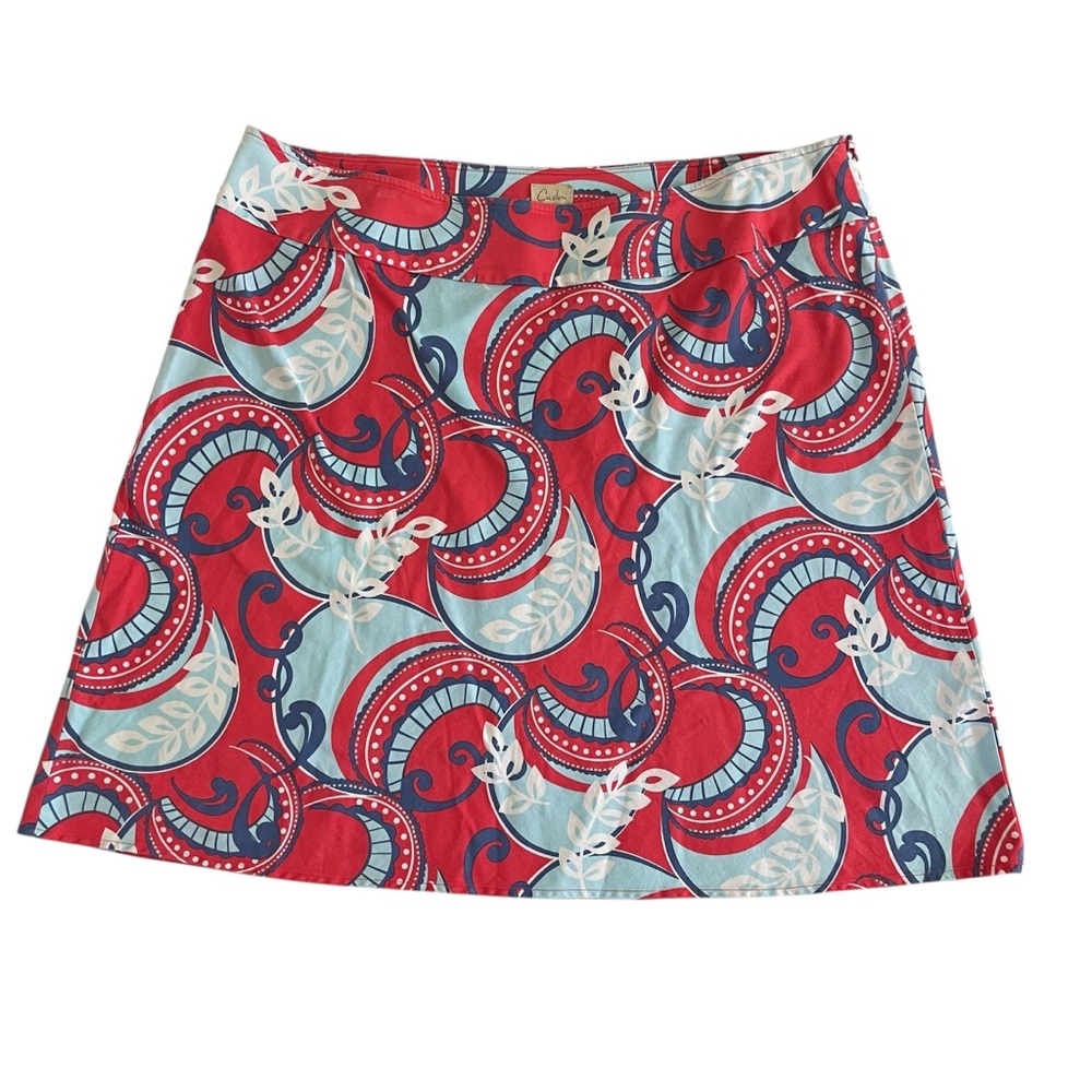 Caslon A Line Skirt Side Zipper Stretch Red White Blue 20W
